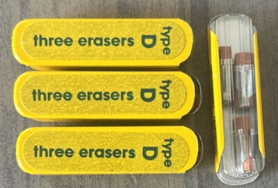 Lot 4 Packs, 3 Erasers Per Pack Sheaffer Type D Erasors Eraser-d 86002