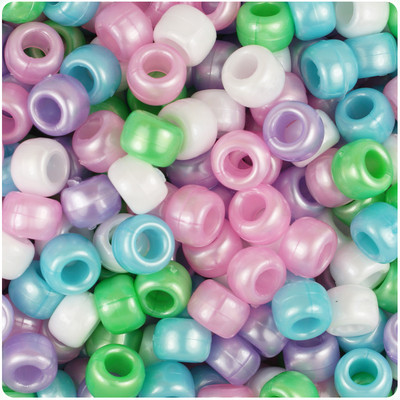 500 Magenta Pink Neon 9x6mm Barrel Pony Beads Made in the USA by The Beadery