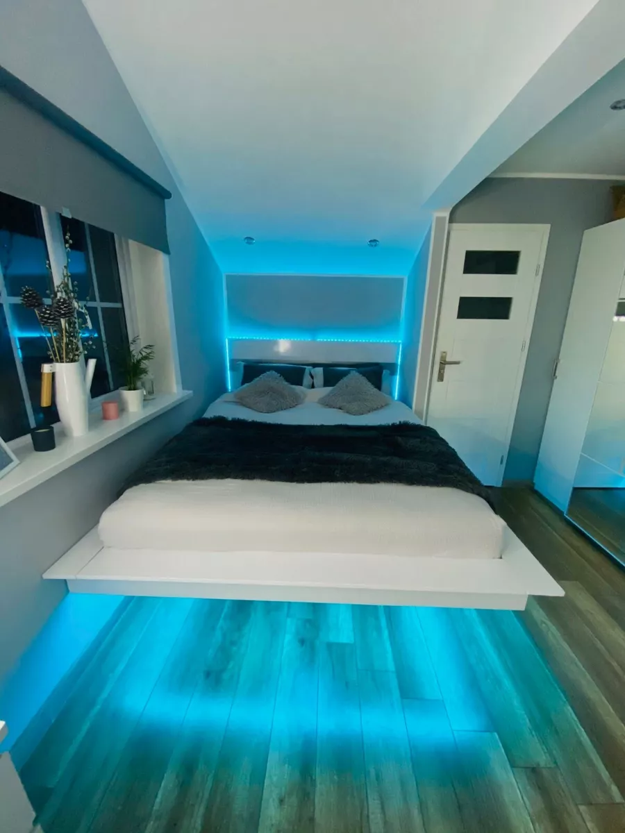 Floating beds with led lights deals