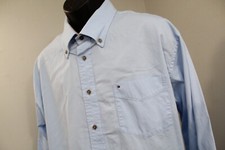 Tommy Hilfiger Dress Shirt Blue Long Sleeve VTG Button Up Mens Size XL