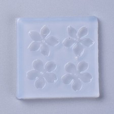 1pz stampo silicone per resina fai da te forma  mini fiore 4 forme 48x48mm