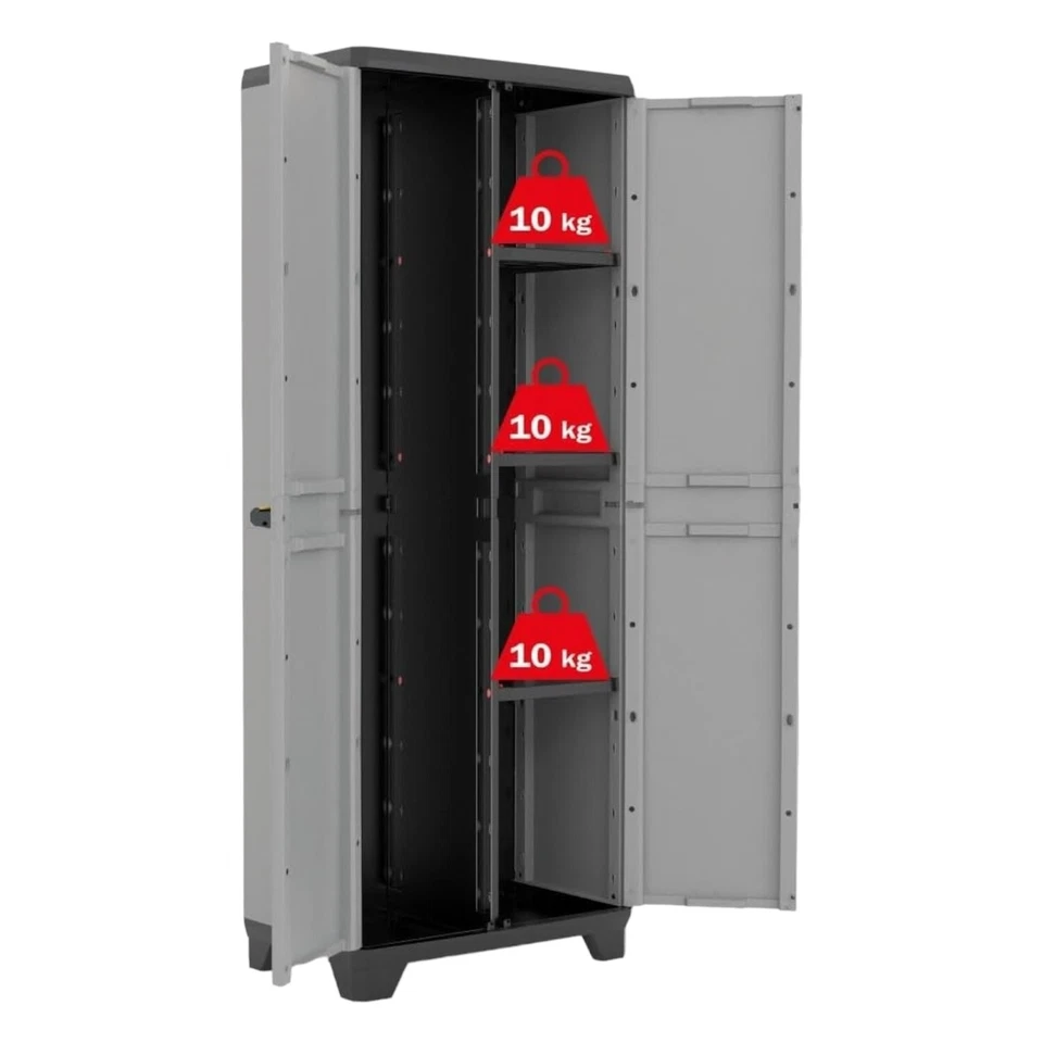 Armadio Keter Stilo portascope in resina per esterno grigio 68x39xh173 Cm - Immagine 3 di 4