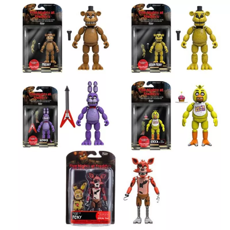 Funko FNAF FREDDY FOXY CHICA GOLDEN FREDDY BONNIE Figure Set 5