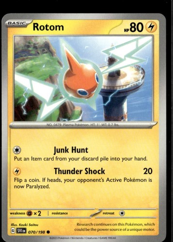 Pokemon Rotom 070/198 Scarlet Violet Base Non Holo Common  2 Card Lot