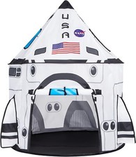 Rocket Ship Play Tent Pop up Play Tent Kids Indoor Outdoor Spaceship Playhouse