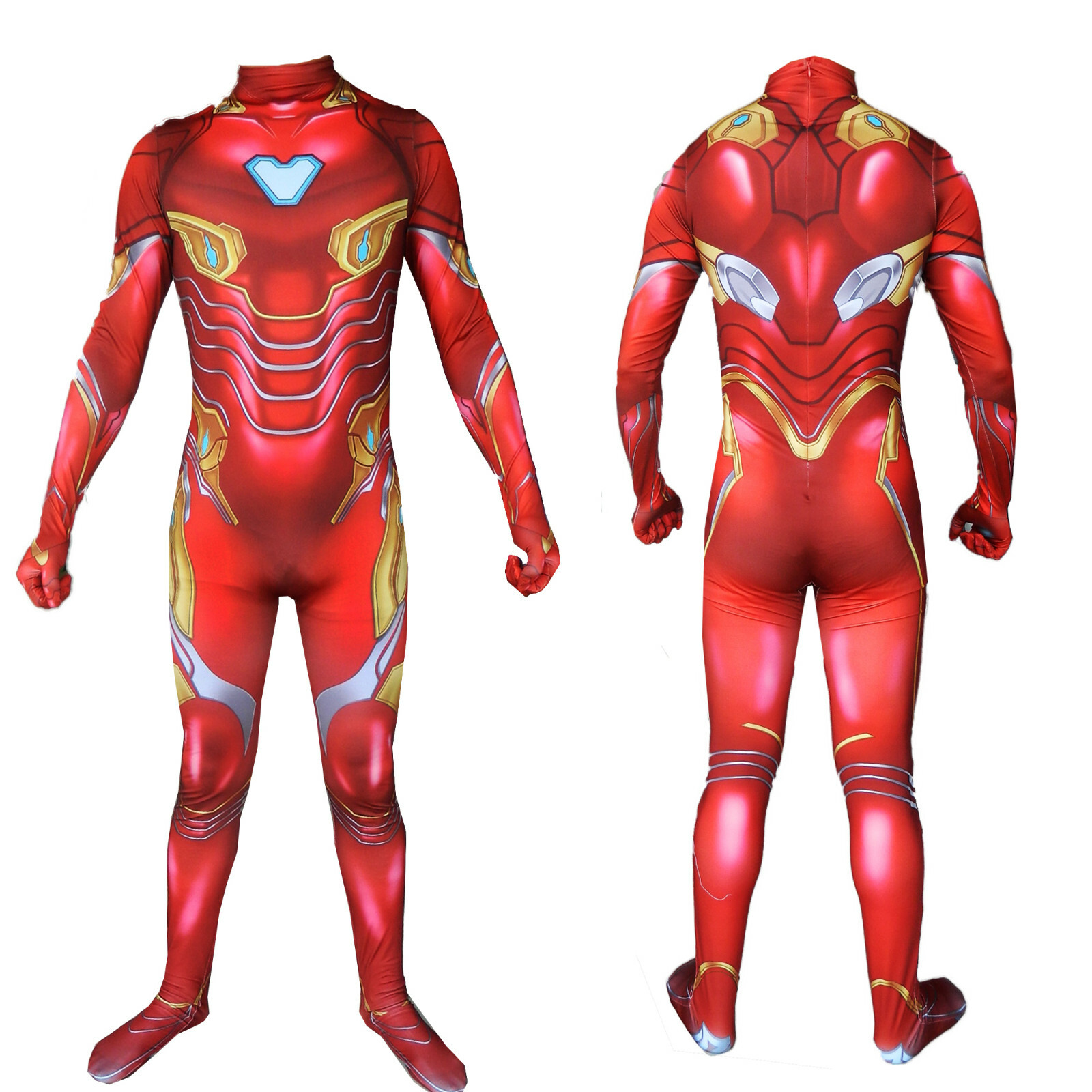 Details About Avengers Endgame Iron Man Tony Stark Jumpsuit Cosplay Costume For Adult Kids
