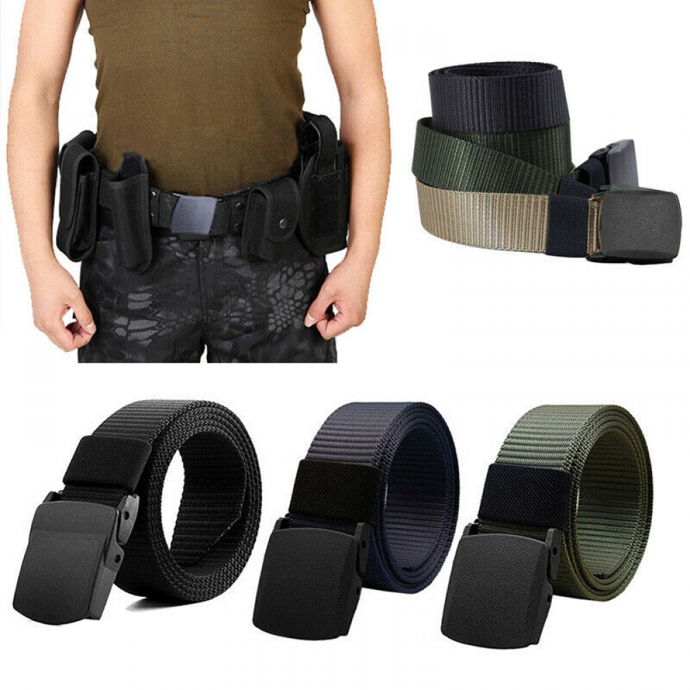 Men's Outdoor Military Belt Sport Military Tactical Nylon Waistband Canvas Belt