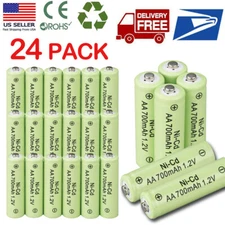 24Pack AA Rechargeable Batteries NiCd 700mAh 1.2v Garden Solar Ni-Cd Light Lamp