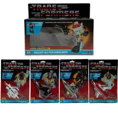 Transformers G1 AERIALBOT LEADER  SILVERBOLT SKYDIVE AIRRAID SLINGSHOT Reissue
