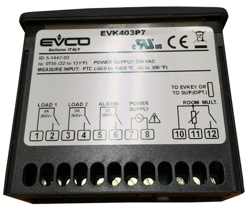 EVCO REFRIGERATION 2 OUTPUT& 1 ALARM 8A 240V DIGITAL CONTROL EVK403P7 THERMOSTAT - Picture 2 of 6