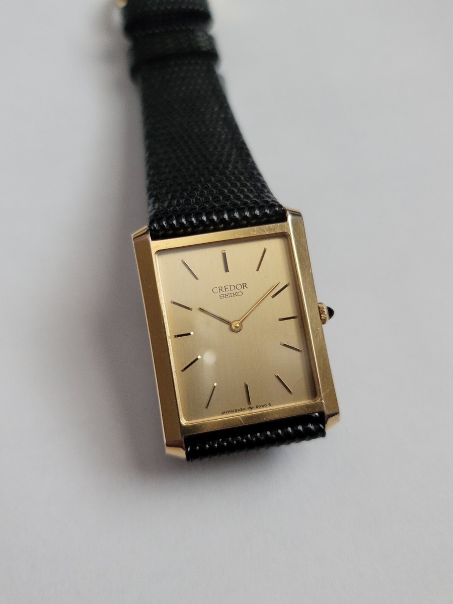 Vintage Seiko Credor Quartz Men Watch 14k Gold SS 5930-5090