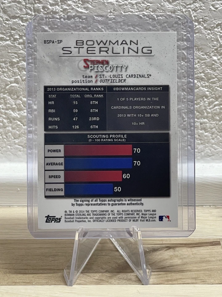 2014 Topps - Bowman Sterling - STEPHEN PISCOTTY - PROSPECTS AUTOGRAPHS #BSPA-SP - Image 4 of 4