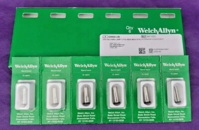 WELCH ALLYN GENUINE 03000-U BULBS for 11710 OPHTHALMOSCOPE (NEW) - PACK OF 6