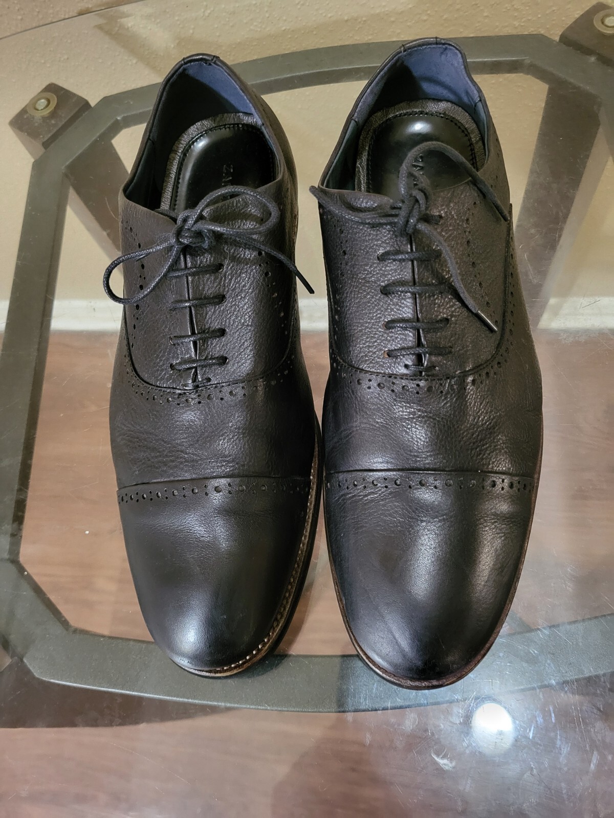 SAOLA Zanzara scarpe da uomo in pelle nera. Taglia 11 Cond.is V.Gd