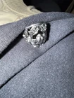 Vintage 925 Sterling Silver Frog Ring – Openwork Leaf & Vine Nature Band