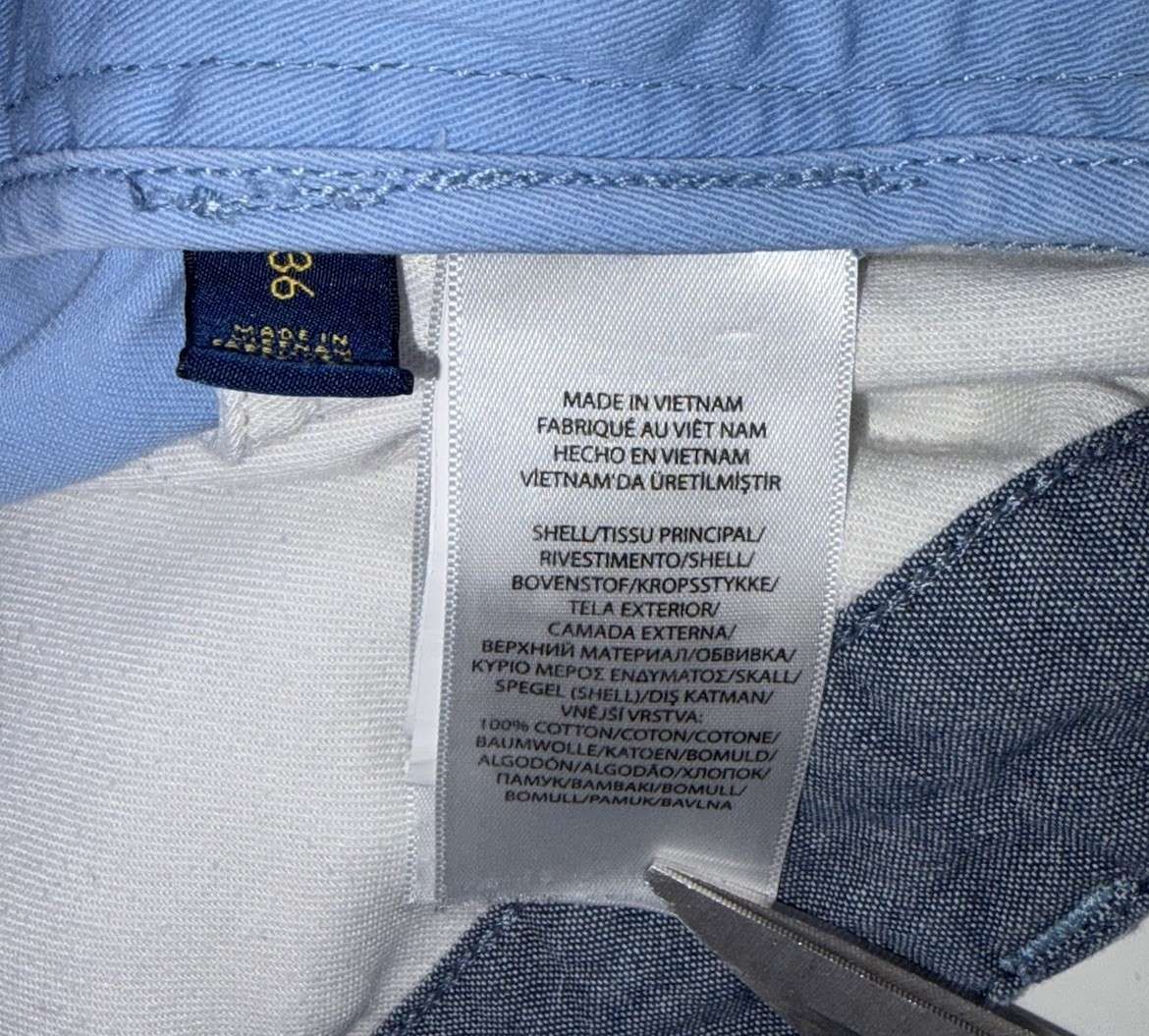 Polo Ralph Lauren Relaxed Fit Khaki Chino Shorts Size 36 9” Light Blue Pony thumbnail 7