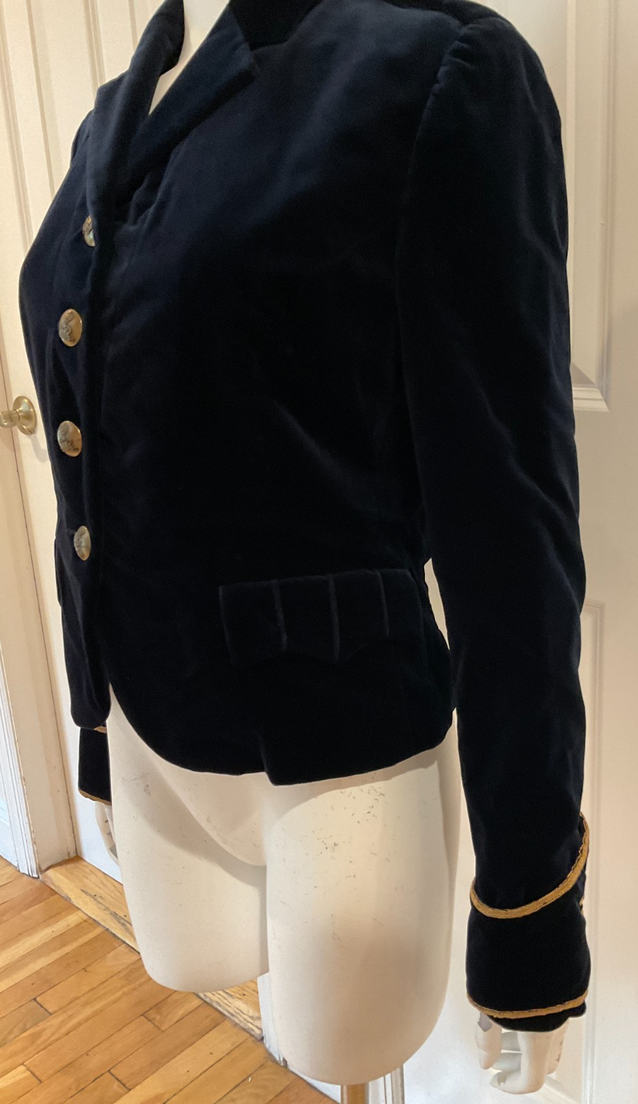 Vintage Ralph Lauren Black Label Blue Velvet Blazer with Gold ...