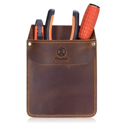 Leather Pocket Protector, Durable Tool Pouch for Men, Fits Jeans and Shirts