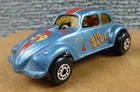 Vintage Matchbox 1972 Beetle Streaker Big Blue Funny Car Made in Macau VW Minty