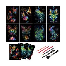 Scratch Art Paper for Adults, 8 Sheets 11.2 x 8.2 inches,Rainbo... FAST USA SHIP