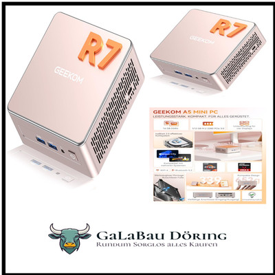 GEEKOM [3-Jahren-Garantie] Mini PC A5 mit AMD Ryzen 7 5825U | 2.5G LAN | Intel