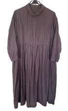 Nest Robe Linen Shirt Dress Dark Brown F Mistake-Proof Fabric -From Japan