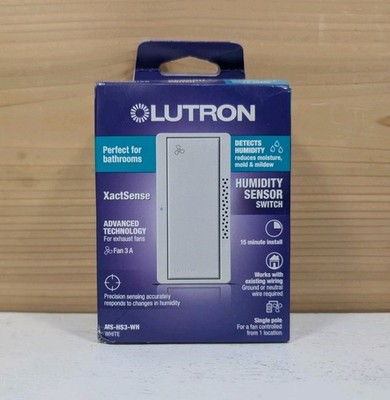 Lutron Xactsense Humidity Sensor Switch for Bathroom Exhaust Fans Single-Pole B