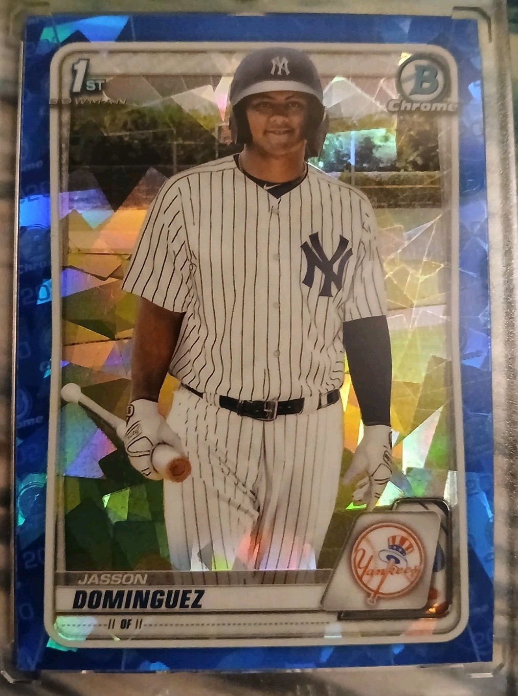 2020 BOWMAN CHROME SAPPHIRE JASSON DOMINGUEZ 1st RC #BCP-8 NY YANKEES  MINT