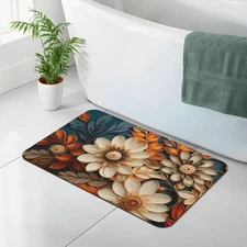 Diatomaceous Earth Bath Mat Non-Slip Quick-Dry Bathroom Rug with Stylish Prints