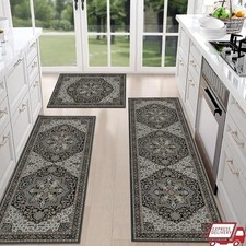 Farmhouse Kitchen Rug Sets of 3 Washable Boho Kitchen Rugs and Runner Carpets