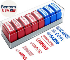 8PCS Office Stamps Set, Paid Scanned Approved Copy Faxed Completed Entered Retur