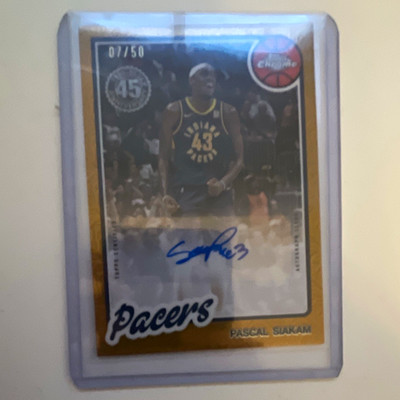 Topps 2025 Topps Chrome Pascal Siakam Auto 07/50 Indiana Pacers BCCA2-PS