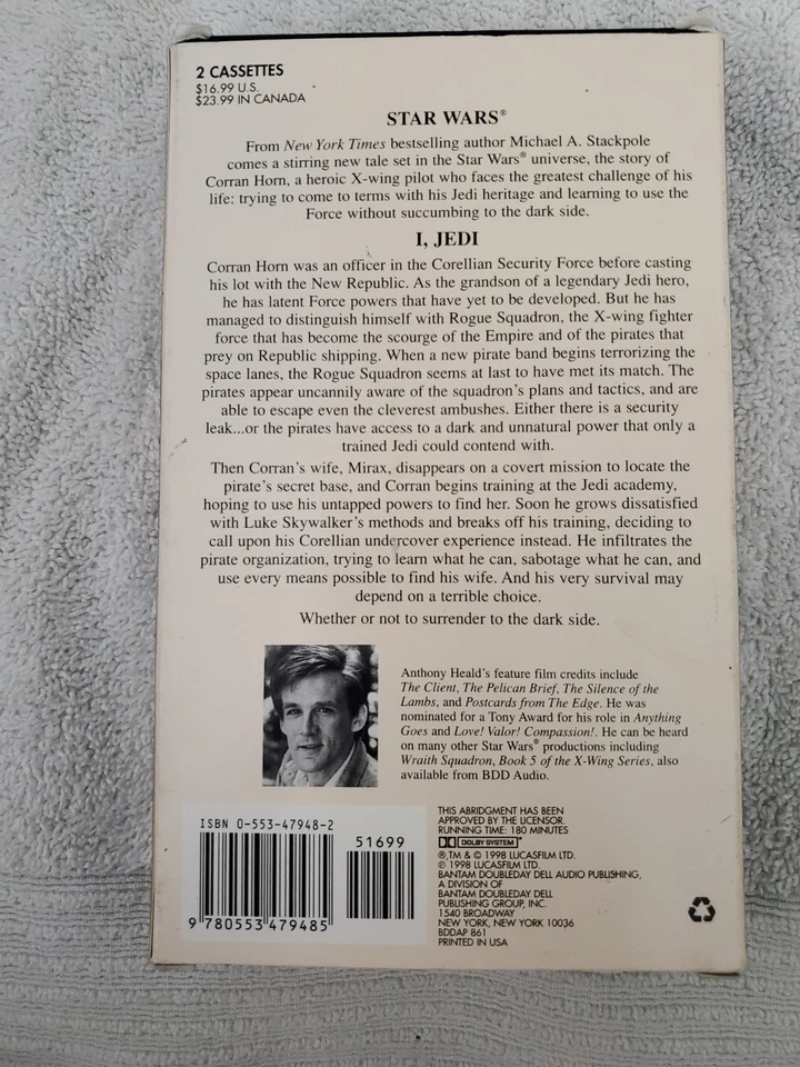 Cassette version of the abridged audiobook "Star Wars: I, Jedi" M. A. Stackpole - Image 2 of 2