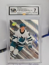 2024-25 UD SPX Rookie Collin Graf On Card Silver Spectrum Auto #/10 TGA graded 7