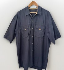 Eddie Bauer Seattle Classic Fit Mens Short Sleeve Button Up Blue Plaid Shirt XXL