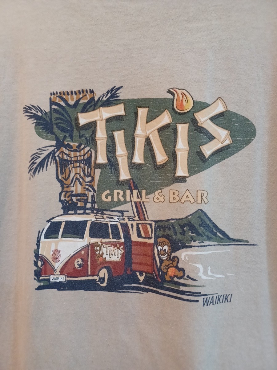 Crazy Shirts "Tiki's Grill & Bar" XL Graphic Coffee Dyed Tshirt View 2