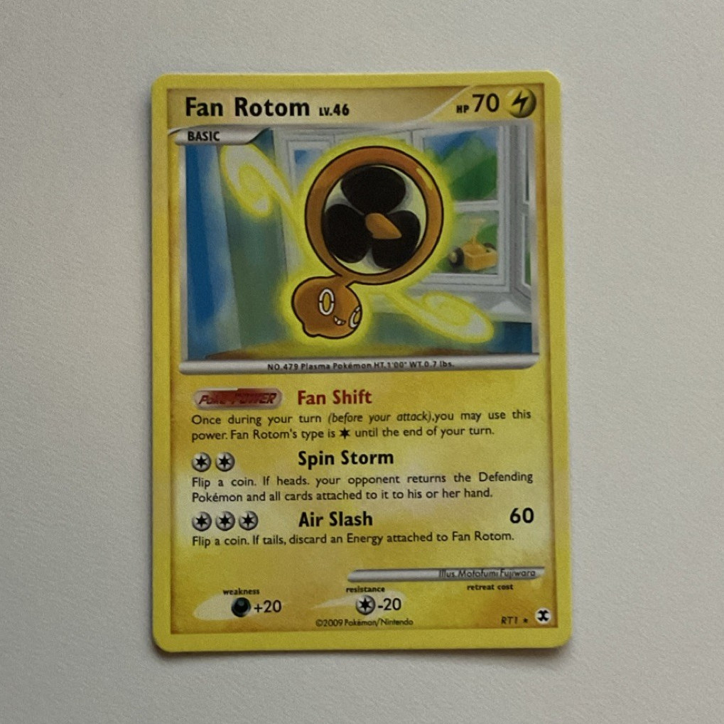 Pokémon TCG Fan Rotom RT1/6 Rising Rivals Reverse Holo Ultra Rare 70 HP 2009