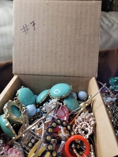 Broken Costume Jewelry Fragments Art Ready Material Vintage Up-Cycle Lot 7