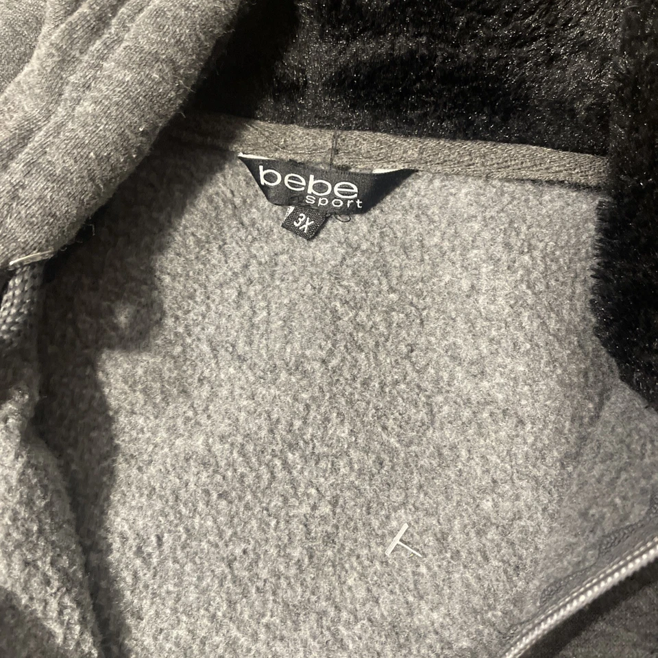 Sudadera con capucha para mujer Bebe gris y negra talla 3X capucha interior de piel sintética Foto 3 de 4