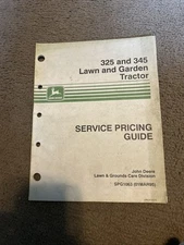 John Deere Lawn Garden 325 425 Spg1063 Mar 1995 Service Pricing Guide Rare