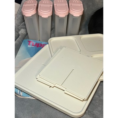 Vintage Tupperware Spice Carousel Pink Modular Mates Lazy Susan Set 1994 NOS