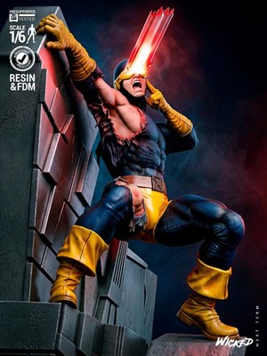 Cyclops, Marvel, 1/4-1/24, Sculpture, Figur, Unbemalt, 3D-Druck, Wicked