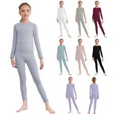 Kids Girls Set With Pants Suit Pullover Outfit Training Casual Yoga Round Neck