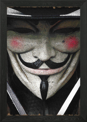 V for Vendetta Mask Framed Wall Art Poster Canvas Print Picture