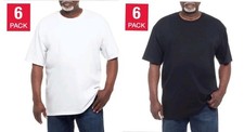 NEW Kirkland Signature Men  s Crew Neck Tee, 6-pack Heavyweight Select Color Size