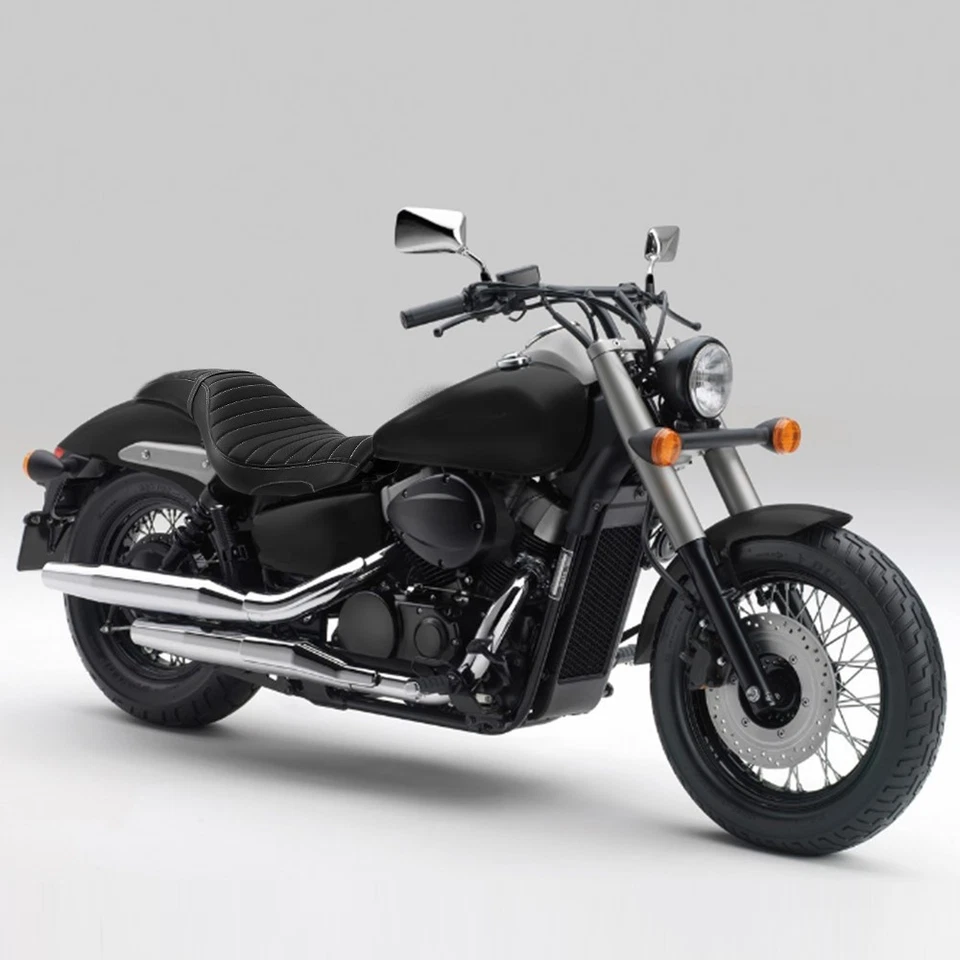 2007-2014 Passenger Driver Seat w/ White Stitch For Honda Shadow Spirit VT750C2 - Image 3 of 4