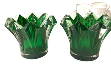 Mikasa Skyline Green 4.5 Inch Votive Candle Holder - Lot of 2