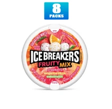 NEW! 8x Packs Ice Breakers Tin Fruity Mix - 1.5oz Each
