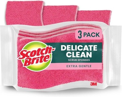 Scotch-Brite Gentle Clean Delicate Scrub Sponges, For Pink, Care 