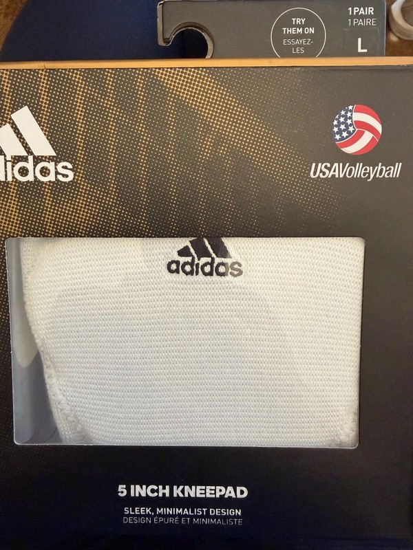 NIB Adidas 5 Inch KP Volleyball Kneepads Large White/Black